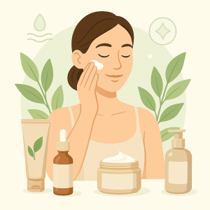 Illustration de soins dermocosmétiques pour la peau