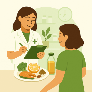 Le pharmacien accompagne avec des conseils en nutrition et bien-être