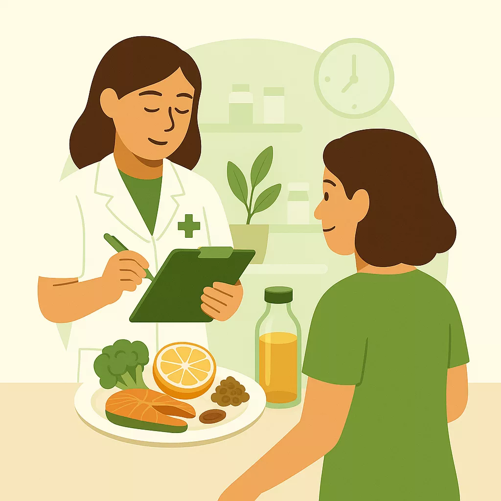 Le pharmacien accompagne avec des conseils en nutrition et bien-être