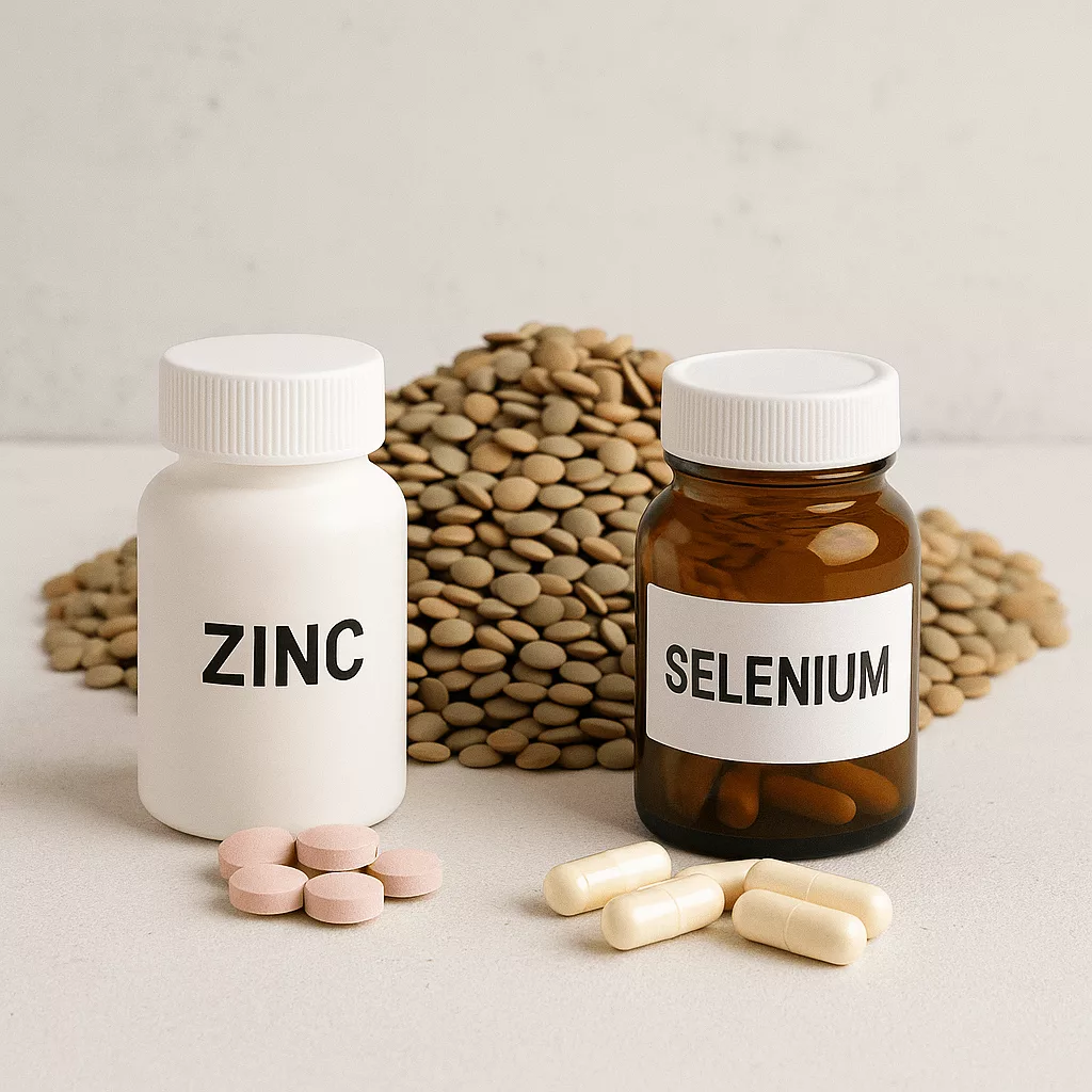 Compléments alimentaires en zinc et sélénium, essentiels pour l'immunité