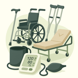 La pharmacie accompagne avec du matériel médical et orthopédique