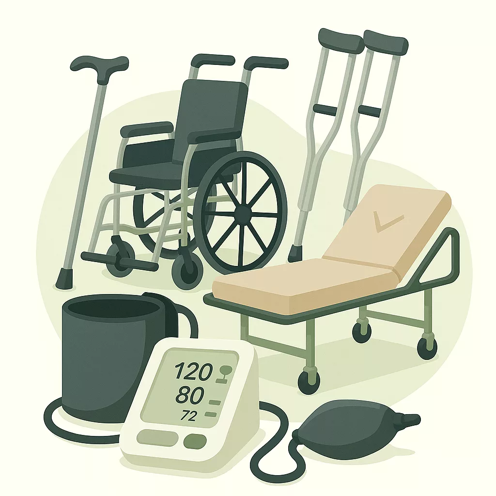 La pharmacie accompagne avec du matériel médical et orthopédique