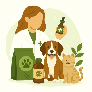 Illustration de produits vétérinaires pour chiens et chats