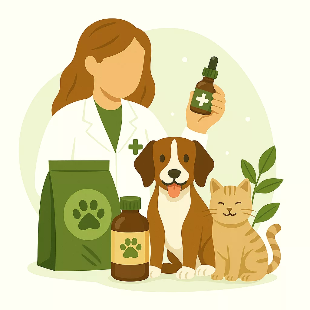 Illustration de produits vétérinaires pour chiens et chats