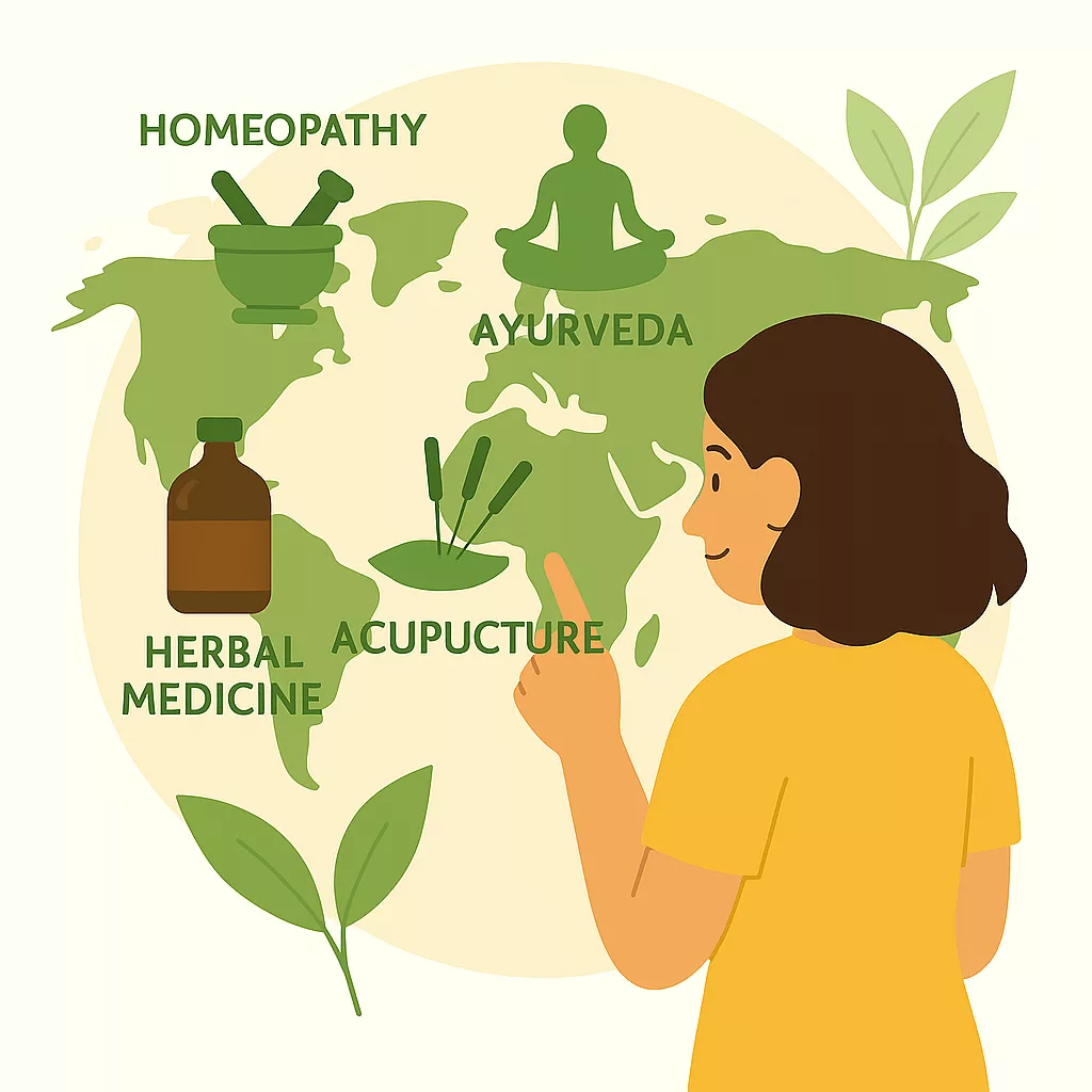 Illustration des différentes pratiques de médecine douce dans le monde