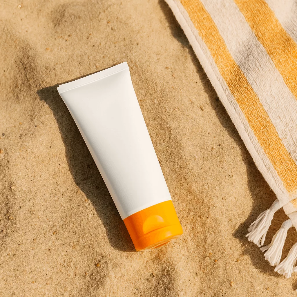 Crème posée sur le sable