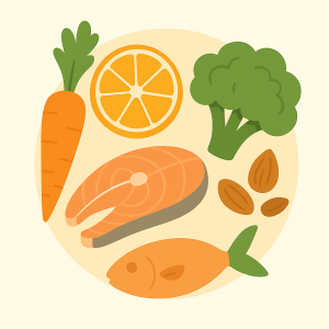 Aliments riches en vitamines A, C, D et E essentiels pour l’organisme